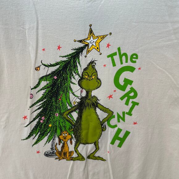 THE GRINCH T Shirt XL by Hybrid Apparel White Chirstmas Graphic - Picture 2 of 7